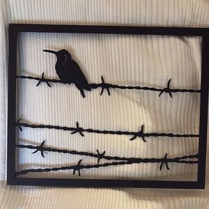 Black Metal Silhouette Bird Wall Art